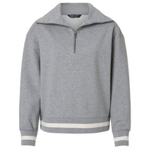 Holloway Women's Athletic Heather/Vanilla Heritage Prep Quarter-Zip Pullover