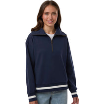 Holloway Women's Navy/Vanilla Heritage Prep Quarter-Zip Pullover