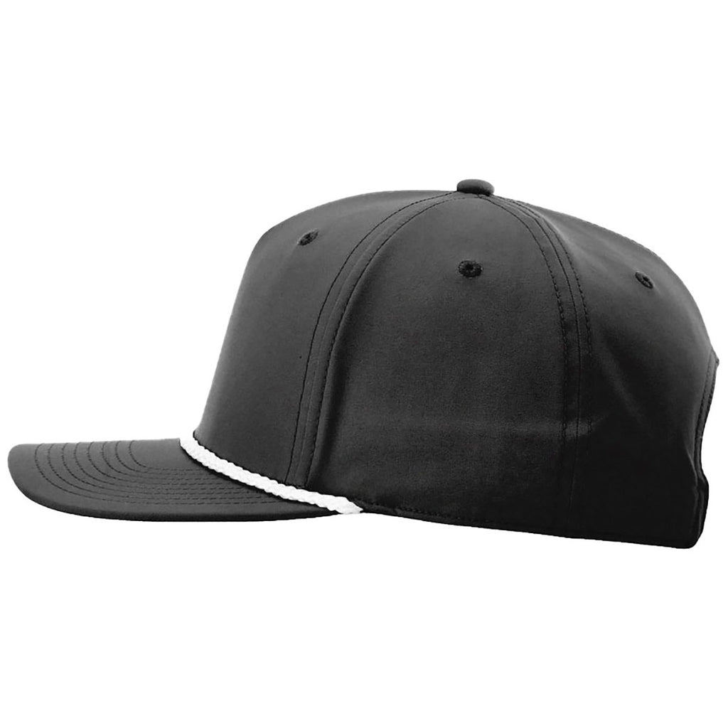 Richardson Black/White 5-Panel Classic Rope Cap