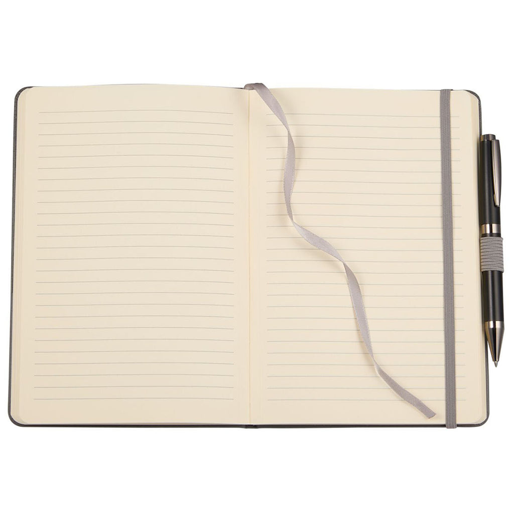 Leed's Grey 5.5" x 8.5" FSC Recycled Ribbed Bound Journal