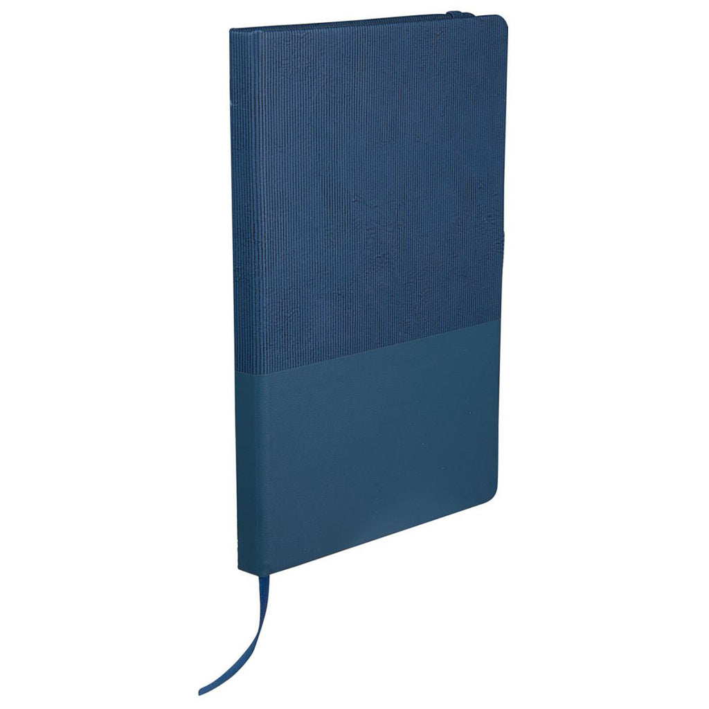 Leed's Navy 5.5" x 8.5" FSC Recycled Ribbed Bound Journal