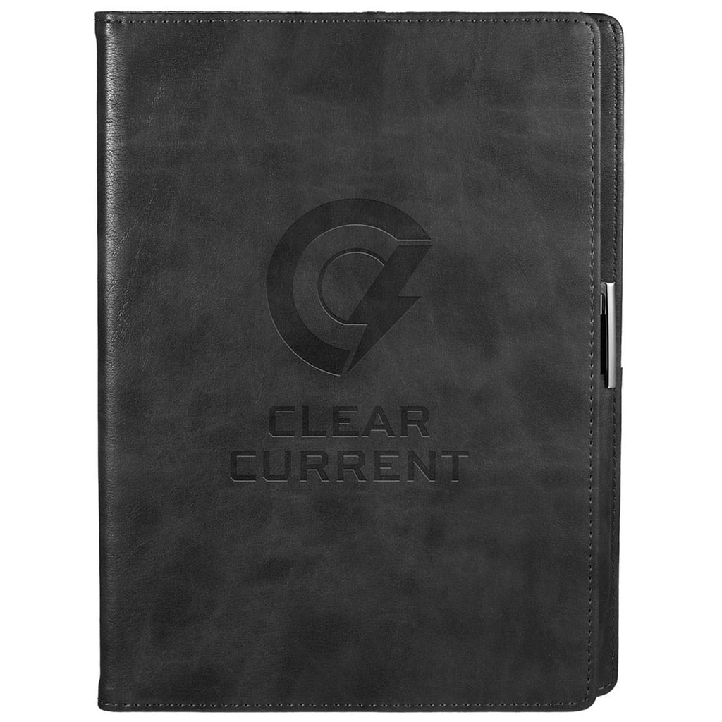 Leed's Black 7" x 10" FSC Recycled Morano Refillable Journal