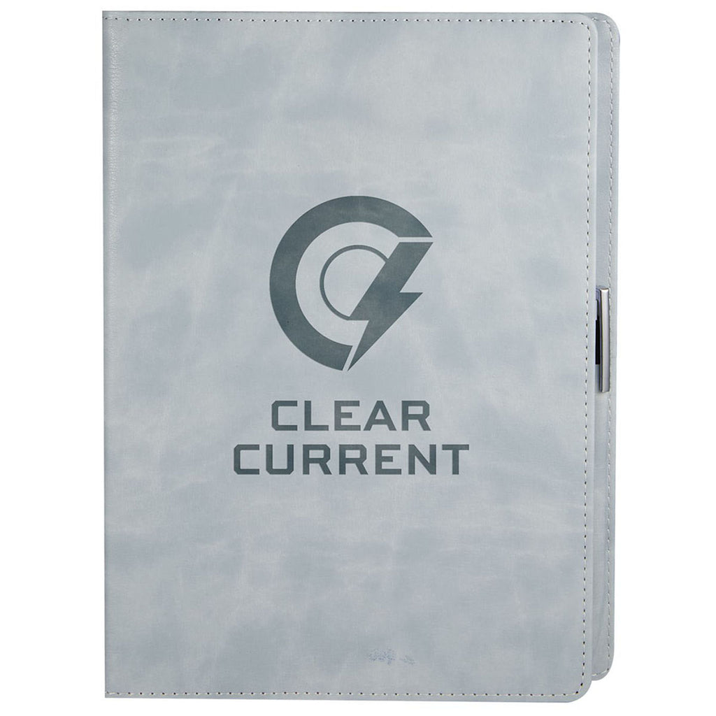 Leed's Grey 7" x 10" FSC Recycled Morano Refillable Journal