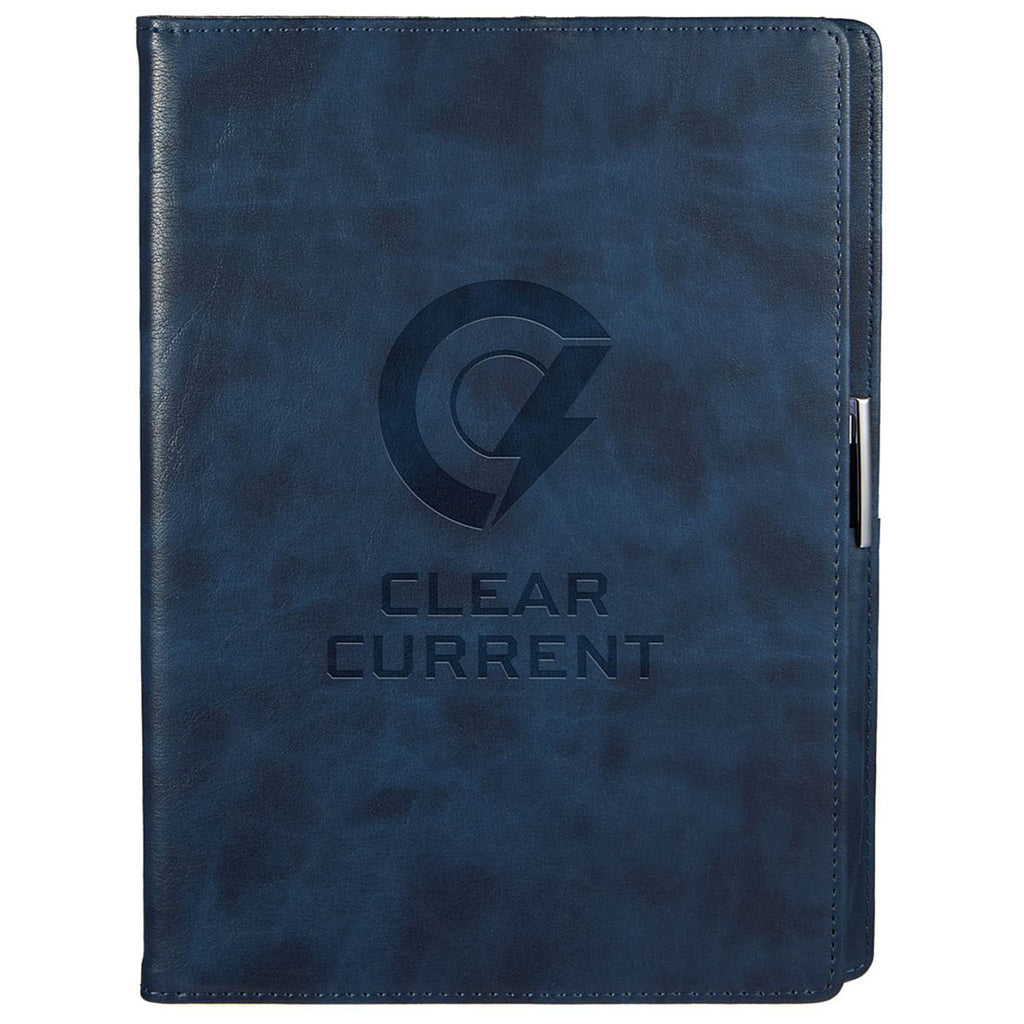 Leed's Navy 7" x 10" FSC Recycled Morano Refillable Journal