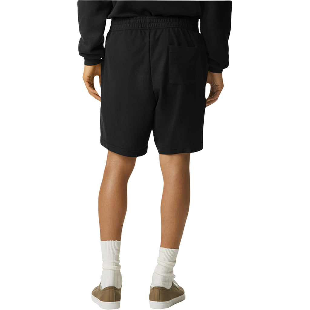 American Apparel Unisex Black Pique Gym Short