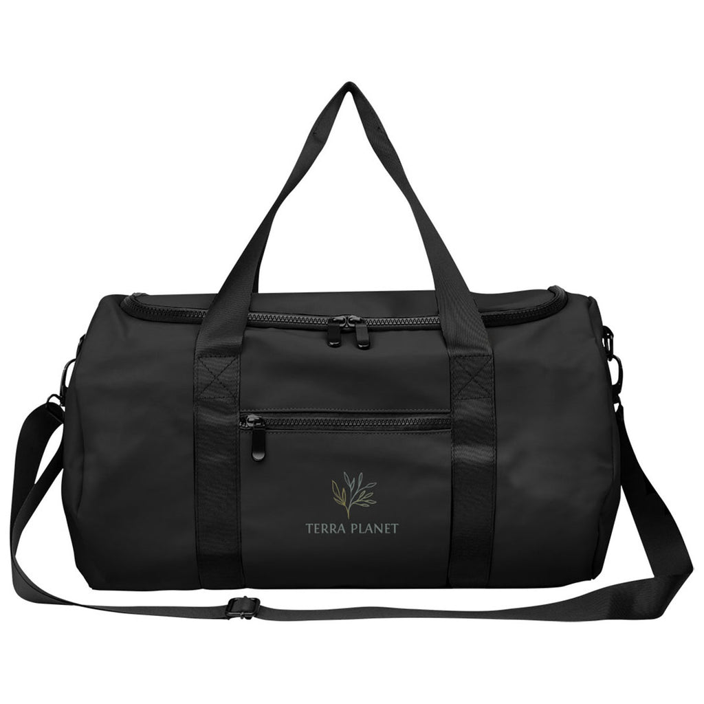 Hit Black Hudson rPET Leatherette Duffel Bag