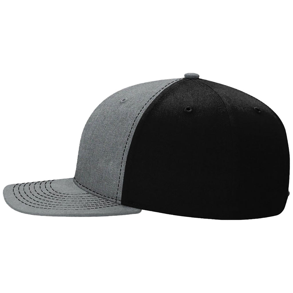 Richardson Heather Grey/Black Solid Twill Trucker