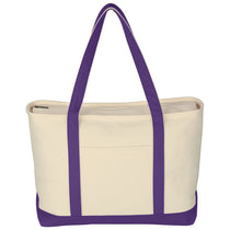 Hit Natural/Purple Large Starboard Cotton Canvas Tote Bag