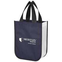 Hit Navy Shiny Non-Woven Shopper Tote Bag