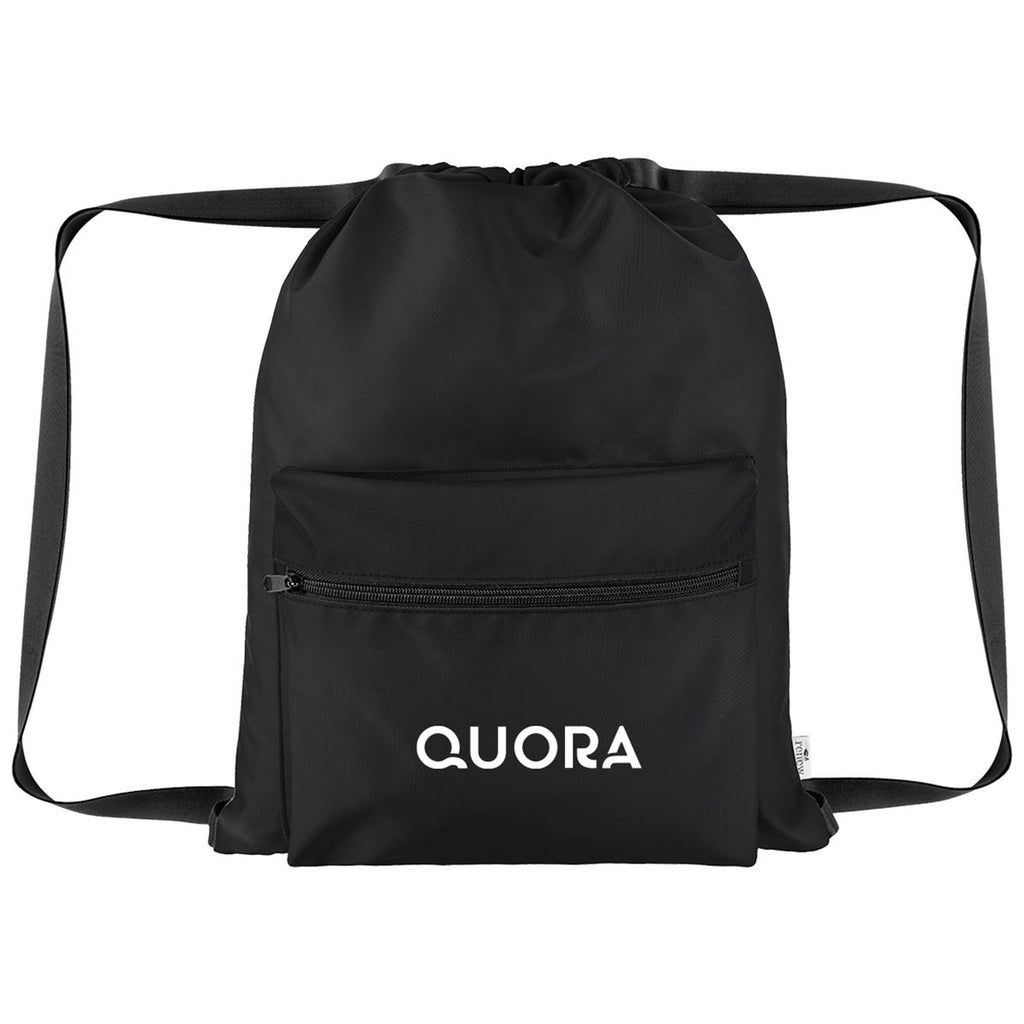 Hit Black Anywhere rPET Drawstring Bag