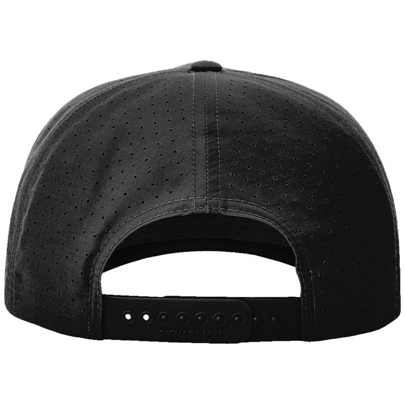 Richardson Black/Black Grey Laser Perf Performance Rope Cap
