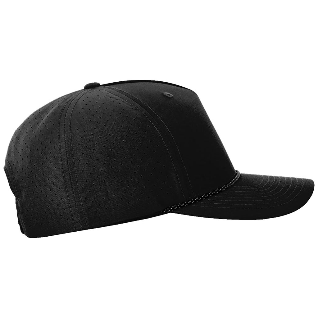 Richardson Black/Black Grey Laser Perf Performance Rope Cap
