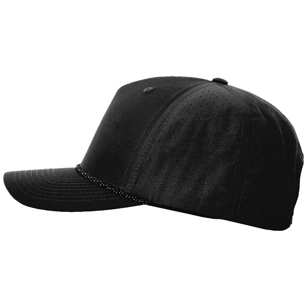 Richardson Black/Black Grey Laser Perf Performance Rope Cap