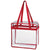 Hit Clear with Red Trim Clear Tote Bag with Zipper