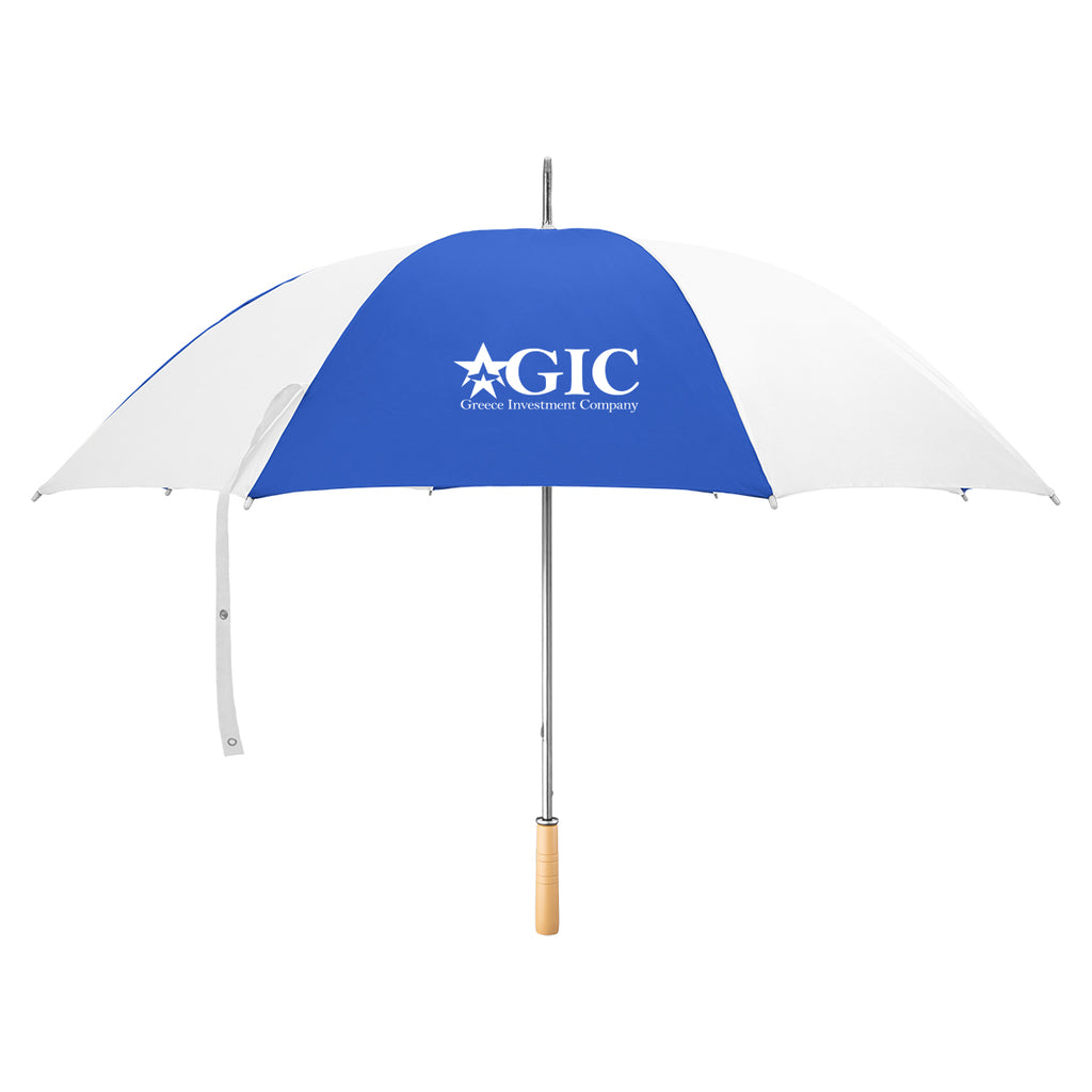 Hit 60" White/Blue Arc Golf Umbrella