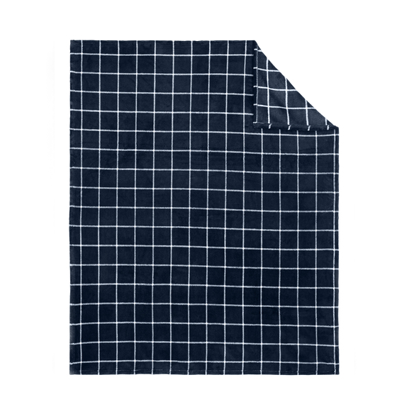 Port Authority River Blue Navy/Marshmallow Check Ultra Plush Blanket