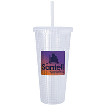 Good Value Clear Square Pattern Double Wall Tumbler - 23 oz