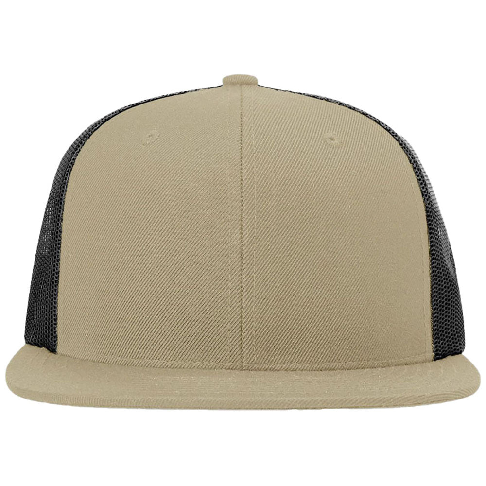 Richardson Khaki/Black Acrylic-Wool Blend Flatbill Trucker
