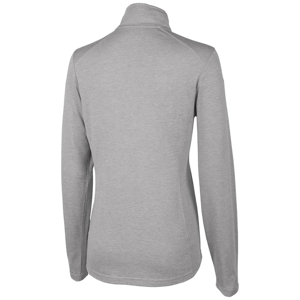 Charles River Women's Light Grey Heather Vista Tri-Blend Quarter Zip