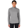 Charles River Women's Light Grey Heather Vista Tri-Blend Quarter Zip