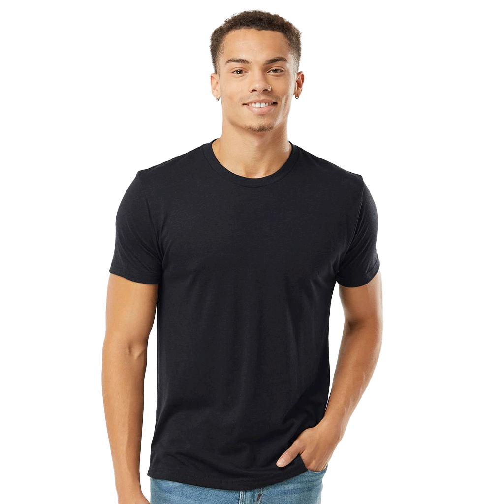 Next Level Men's Black Triblend Crew Tee
