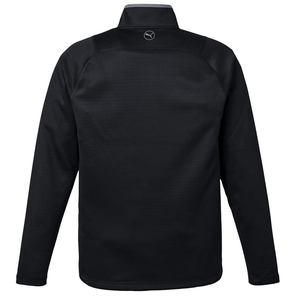 Puma Golf Men's Puma Black Waffle Fleece Quarter-Zip Pullover