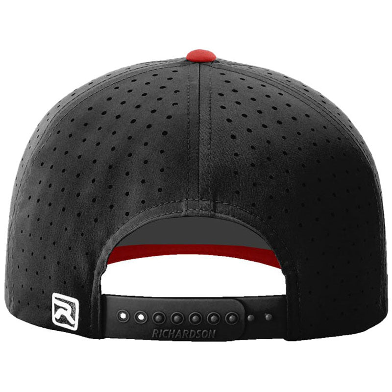 Richardson Black/Black/Red Laser Perf R-Flex Snapback