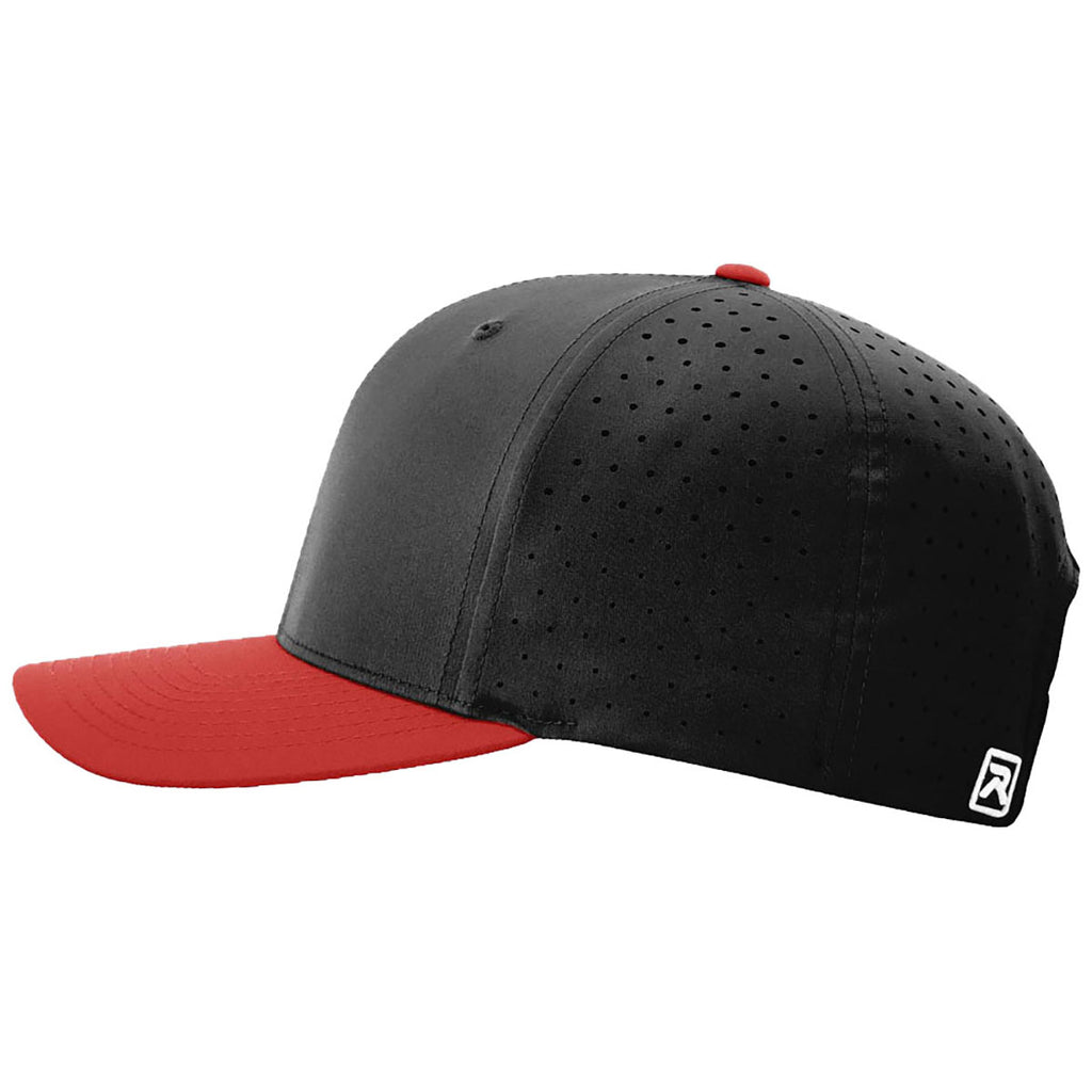 Richardson Black/Black/Red Laser Perf R-Flex Snapback
