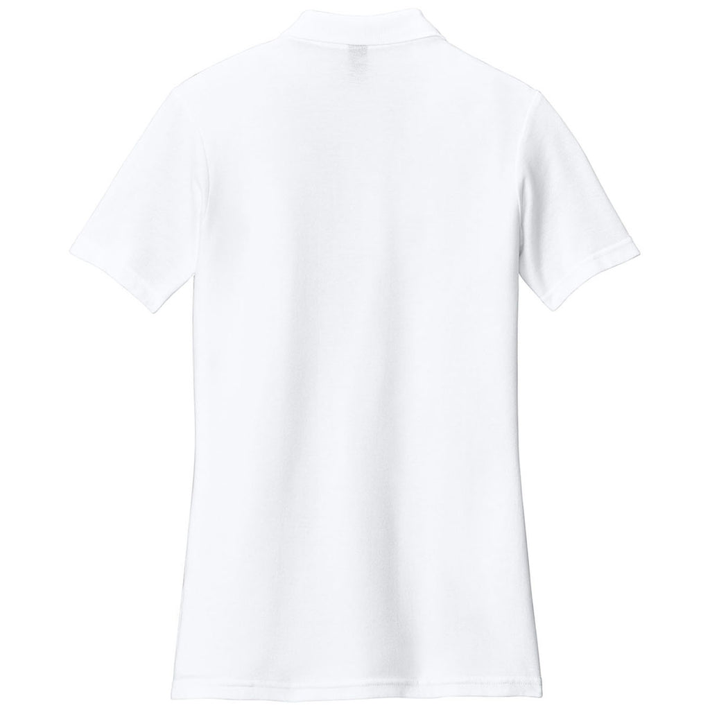 Gildan Women's White Softstyle Pique Polo