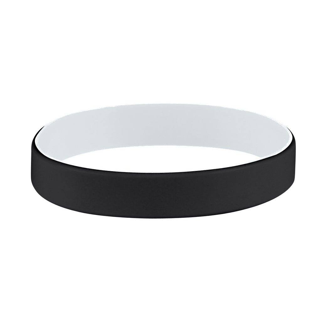 Hit Black/White Colored Letter Silicone Bracelet