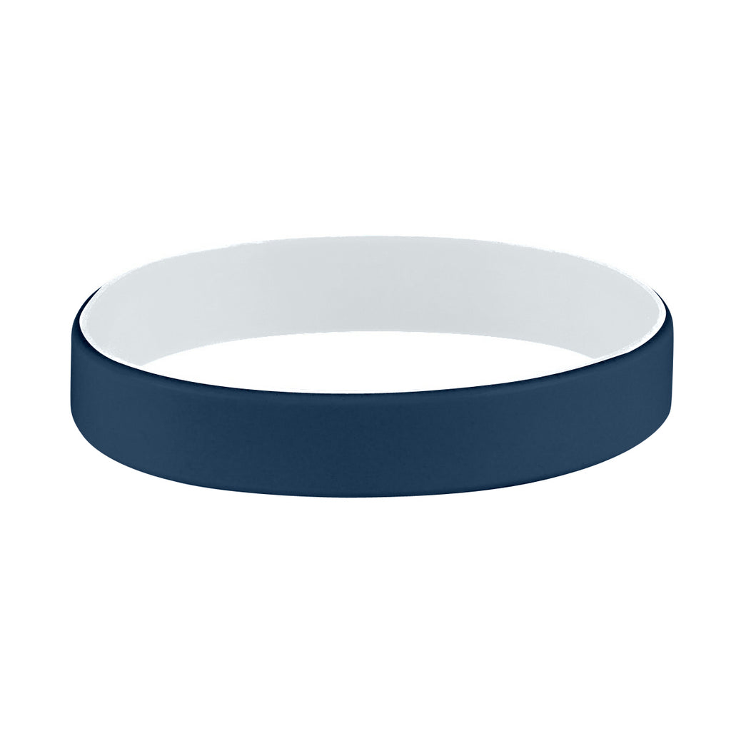 Hit Navy/White Colored Letter Silicone Bracelet