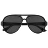 Hit Black With Black Rubberized Recycled Frame Aviator Sunglasses