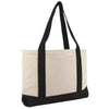 Liberty Bags Natural/Black Large Zippered Cotton Canvas Tote