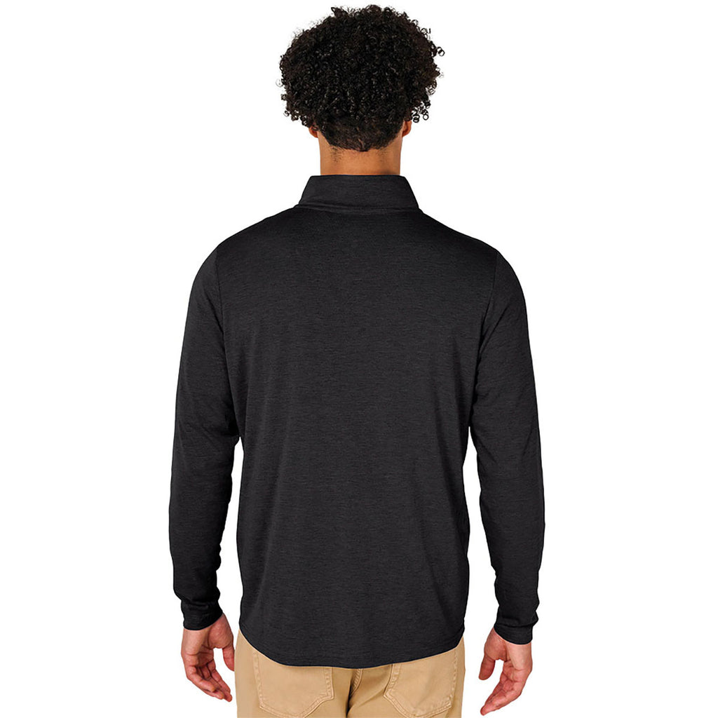 Charles River Men's Black Heather Vista Tri-Blend Quarter Zip