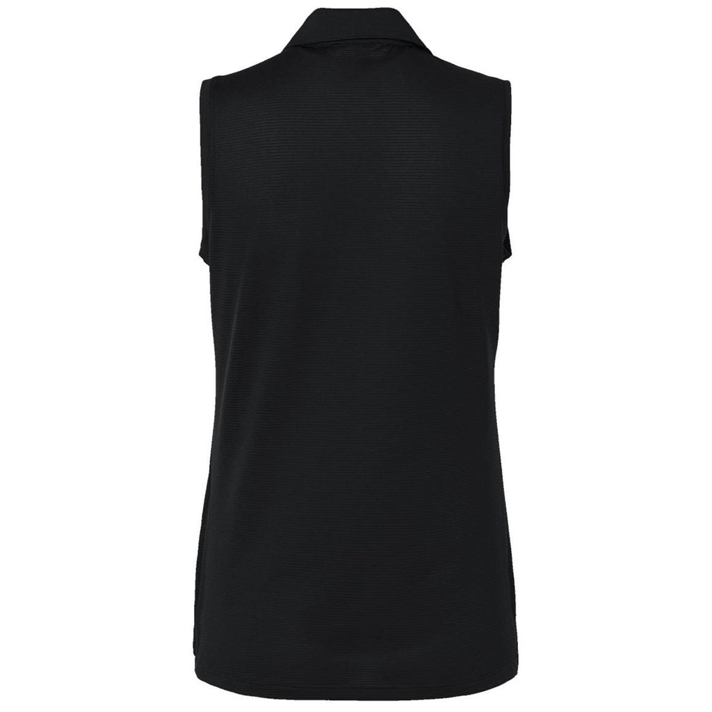 Adidas Women's Black Ottoman Sleeveless Polo