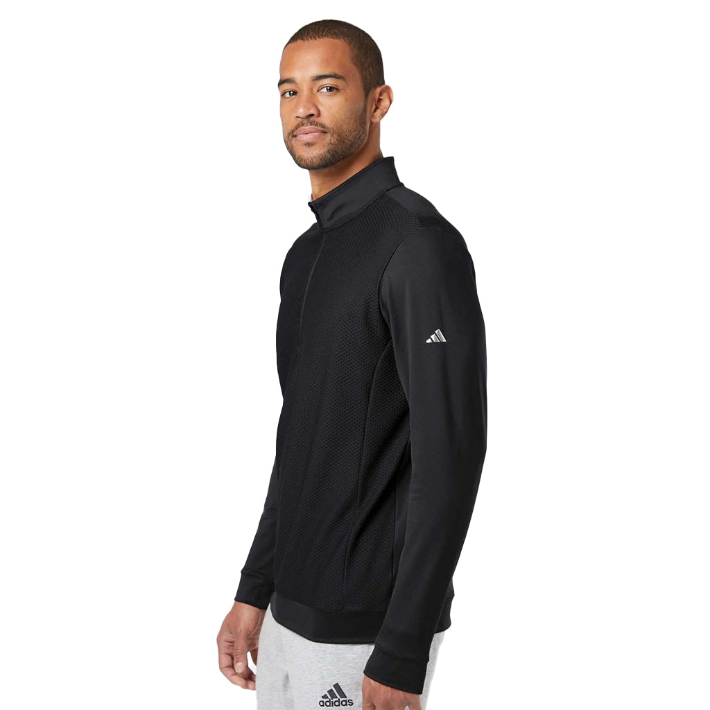 adidas Men's Black Performance Texture Quarter Zip