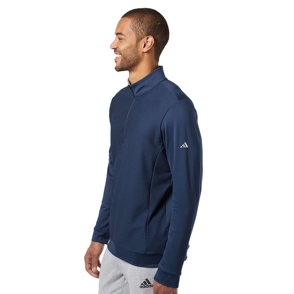 adidas Men's Collegiate Navy Performance Texture Quarter Zip