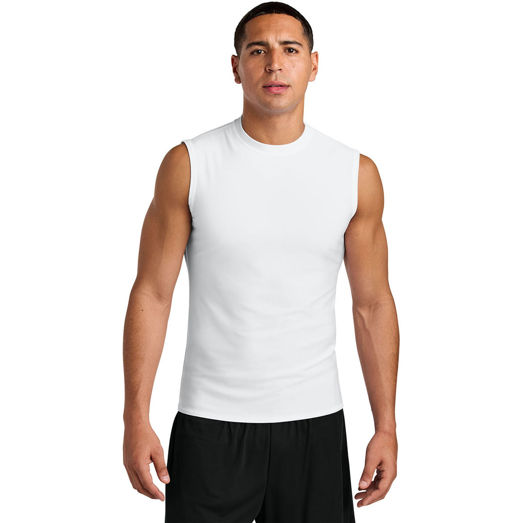 A4 Men's White Compression Muscle Tee