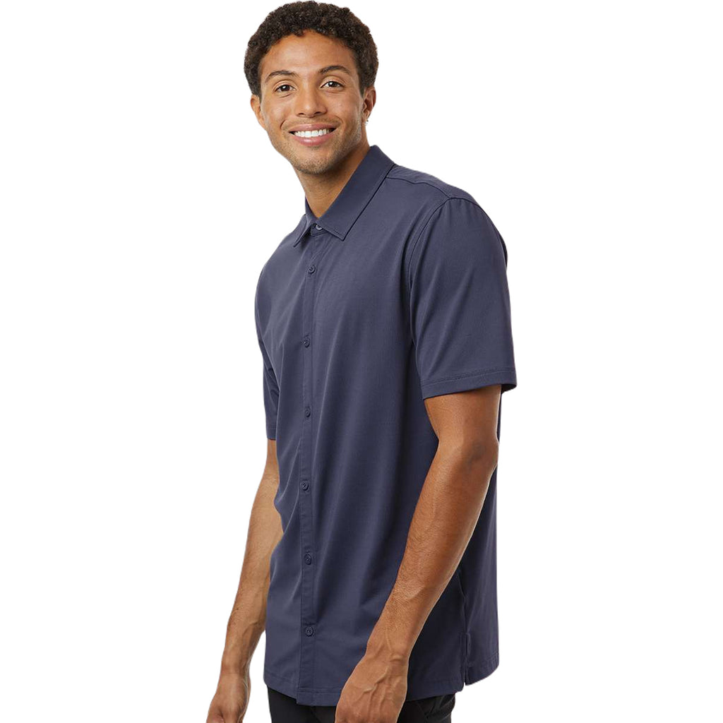 Adidas Men's Shadow Navy Button-Down Short Sleeve Shirt