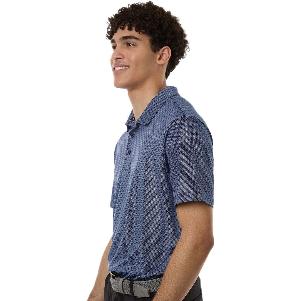 Adidas Men's Collegiate Navy 4-Way Stretch Printed Polo