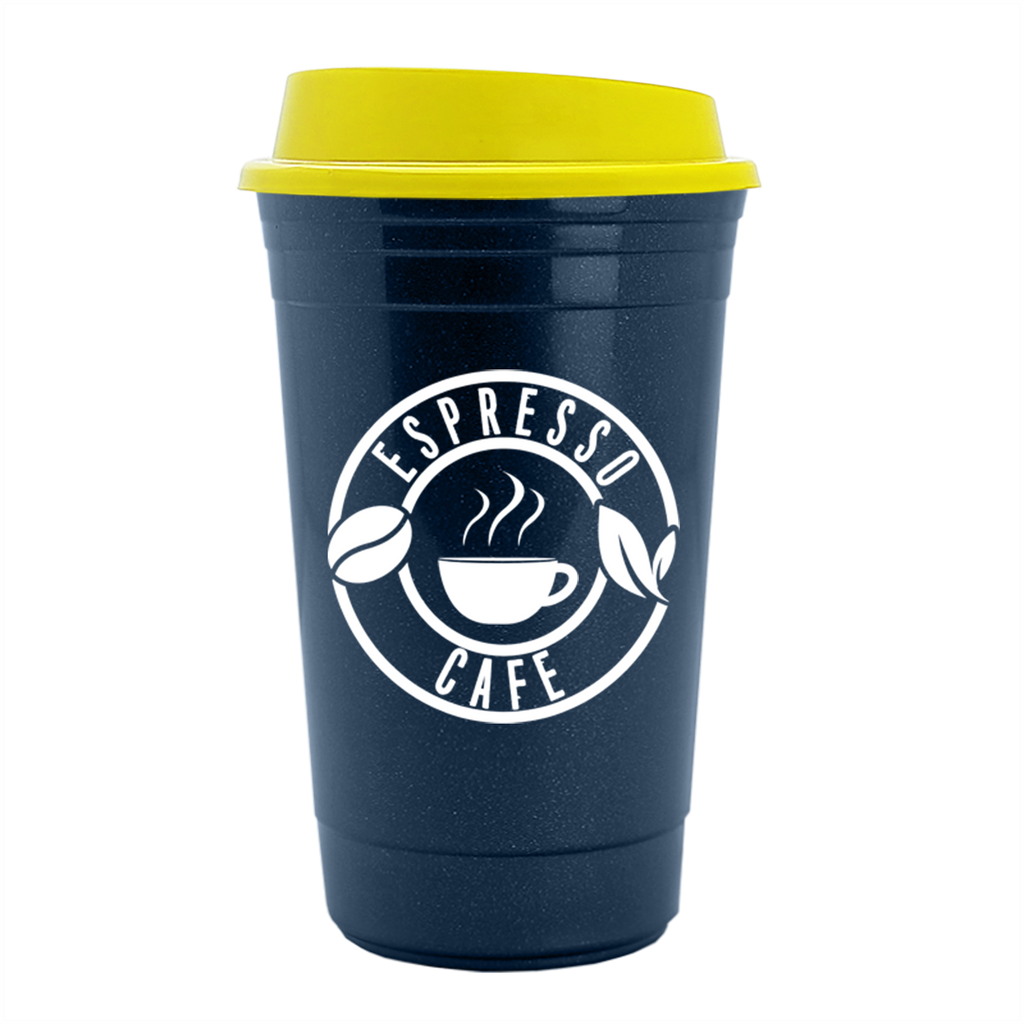 Garyline Metallic Navy Blue Traveler Insulated Cup - 16 oz.