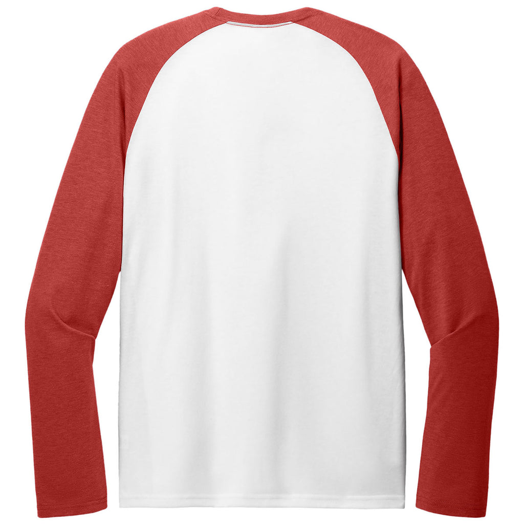 Allmade Unisex Rise Up Red/Bright White Tri-Blend Long Sleeve Colorblock Raglan