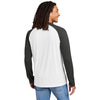 Allmade Unisex Space Black/Bright White Tri-Blend Long Sleeve Colorblock Raglan