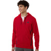 Adidas Men's Team Power Red Game & Go Fleece Full-Zip Hooded Sweatshirt