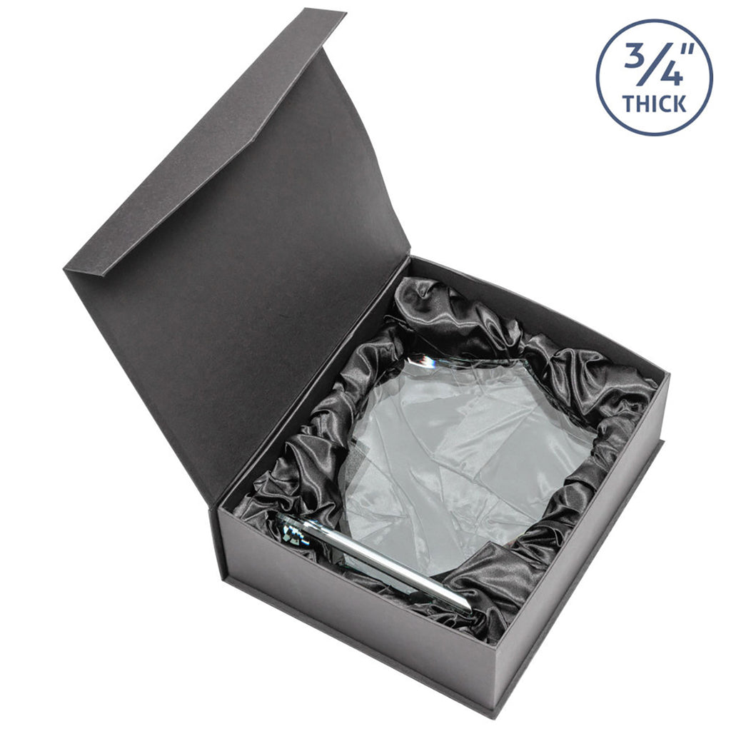 St. Regis Black Scudo Shield Award 7.25" x 8.75" x 3" with Standard Base - Laser Engraved