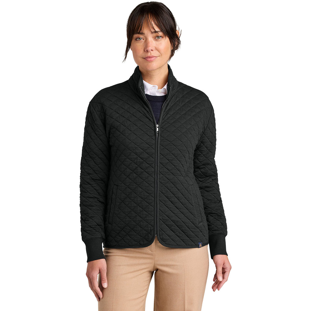 Brooks Brothers Women's Deep Black Diamond Quilt Full-Zip