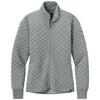 Brooks Brothers Women's Light Shadow Grey Heather Diamond Quilt Full-Zip