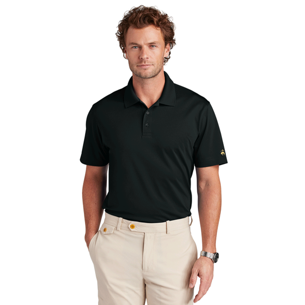 Brooks Brothers Men's Deep Black Mesh Pique Performance Polo