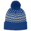 Port Authority True Royal/Gusty Grey/Marshmallow Alpine Pom Beanie