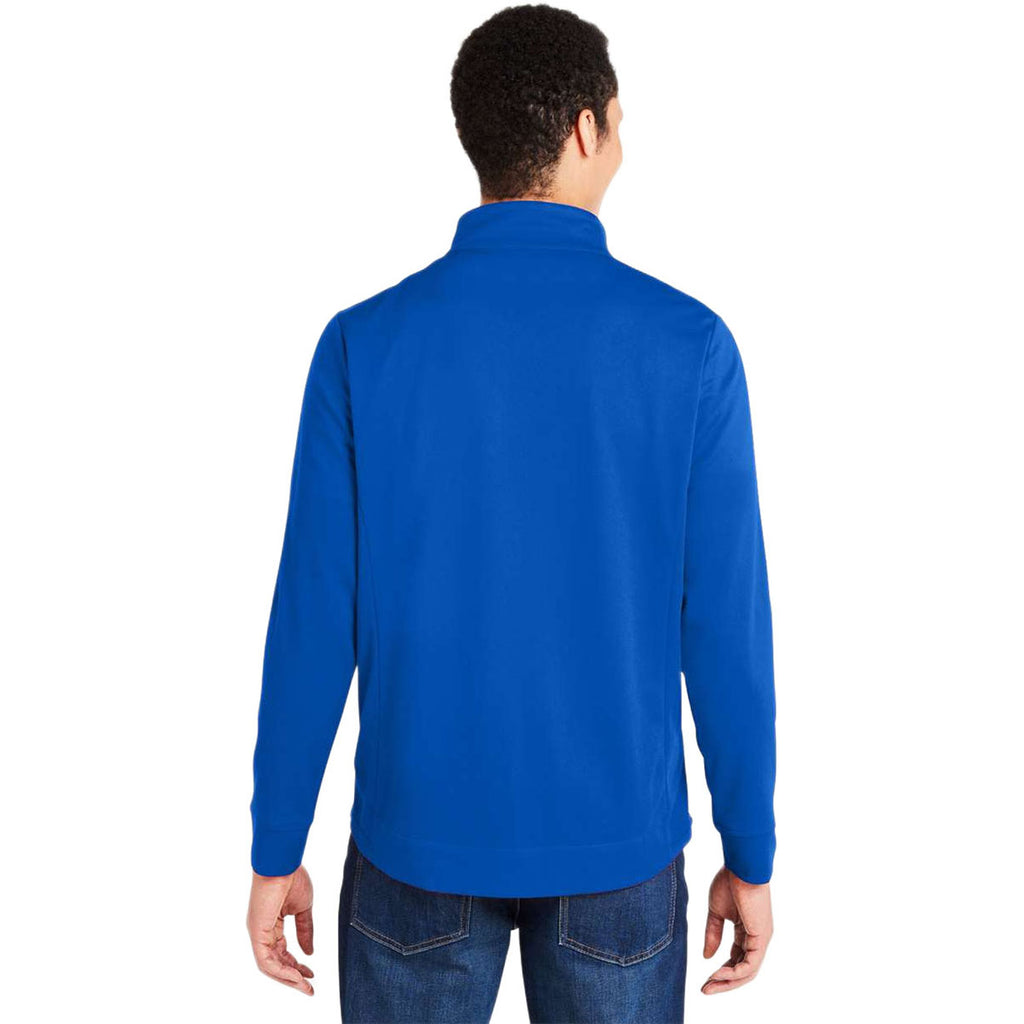 Core 365 Men's True Royal/Carbon Market Snag Protect Mesh Colorblock Quarter-Zip Pullover